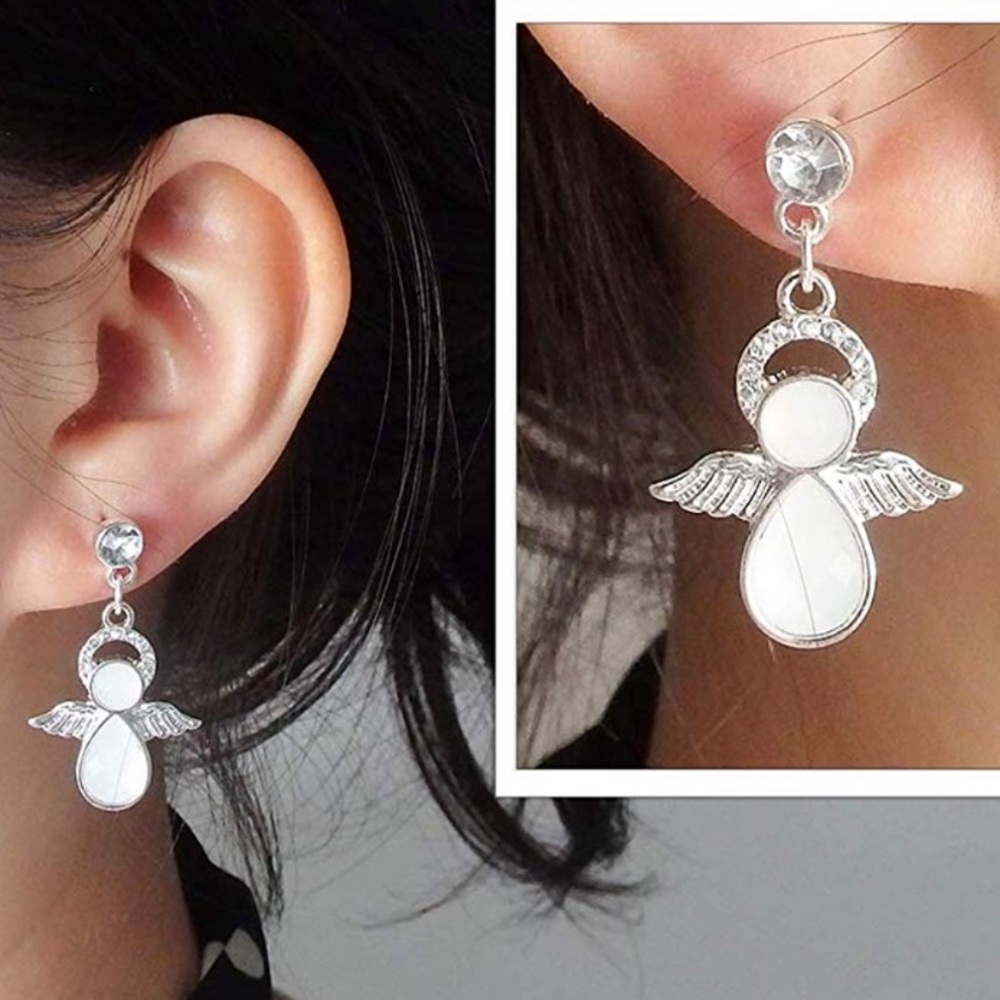 🆕NWOT Angel Wing Statement Earrings - Picture 5 of 6